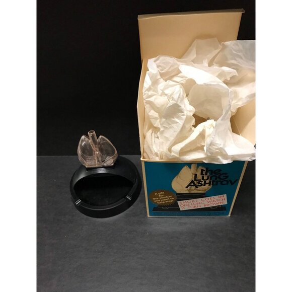 Vintage 1960's "The Lung Ashtray" NIB "Truth About Smoking" A Gift For The Smoke - Picture 2 of 8